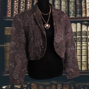 80 Dark floral crop blazer